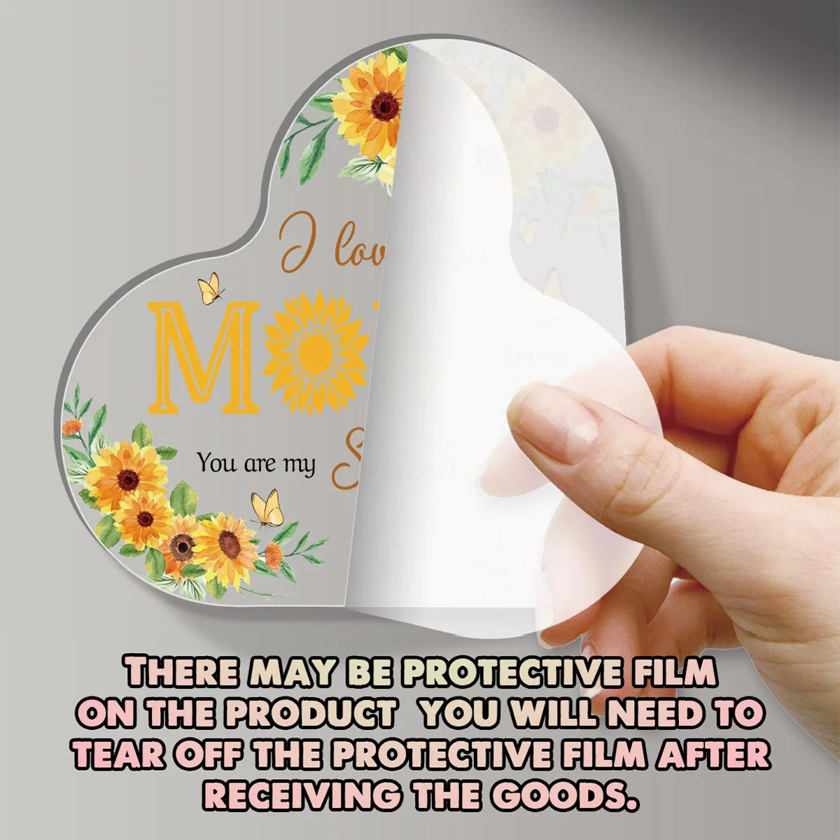 1Pc Mother's Day Birthday Gifts For Mom/mother Transparent Acrylic Heart Plaque Heart-shaped Decoration Sign/Plaque