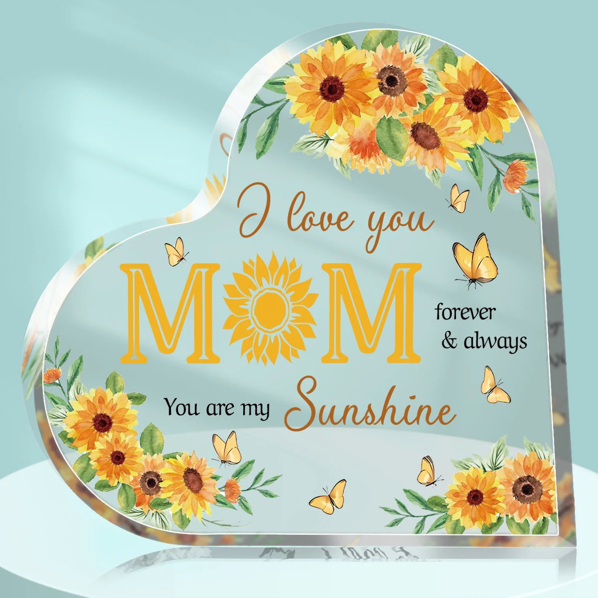 1Pc Mother's Day Birthday Gifts For Mom/mother Transparent Acrylic Heart Plaque Heart-shaped Decoration Sign/Plaque