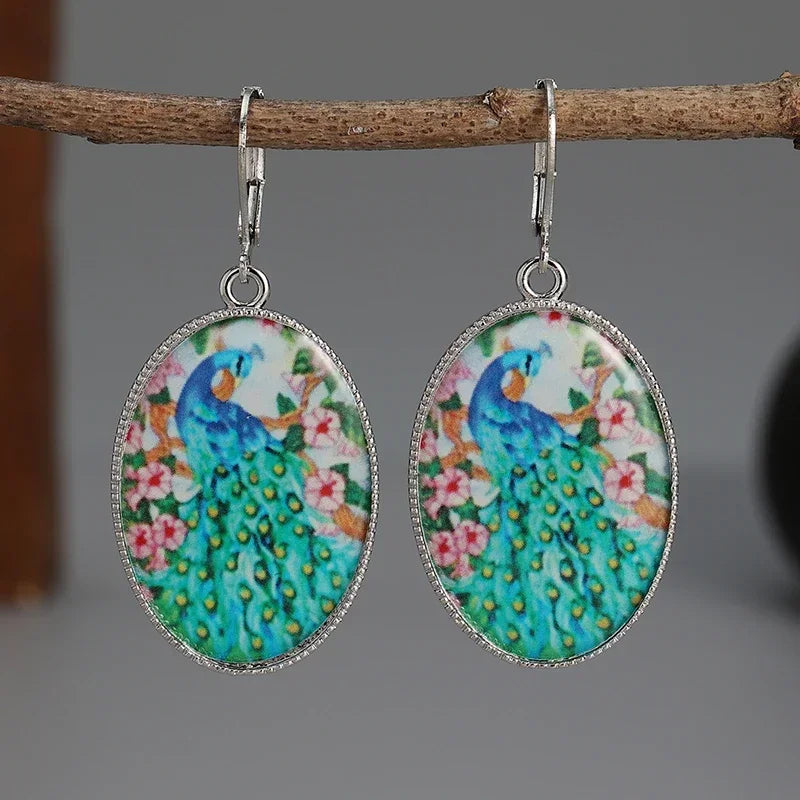 Boho Unique Earrings For Women Handmade Ancient Design Natural Drop Hook Earrings Mother Day Gift