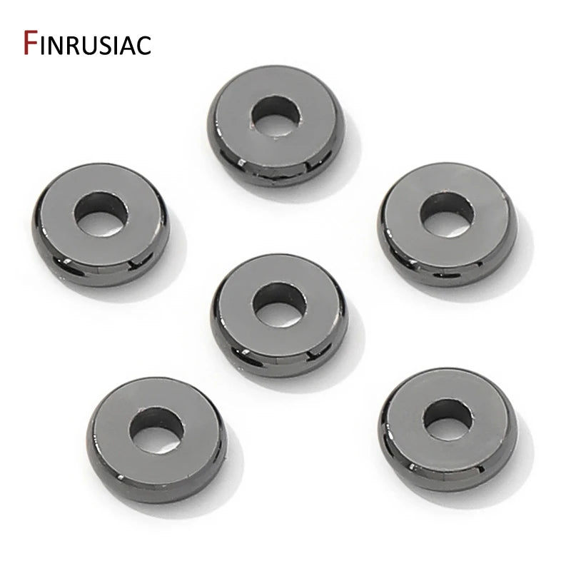 18K Gold Plated Brass Flat Spacer Beads For Bracelet Making Jewelry Fittings,Separators For Beads,DIY Jewellery Making Supplies
