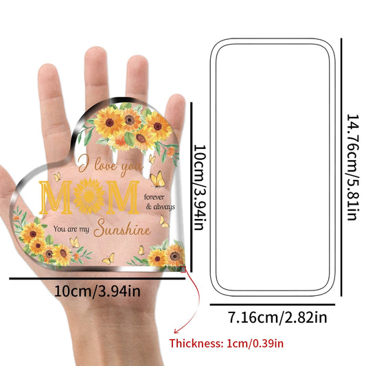 1Pc Mother's Day Birthday Gifts For Mom/mother Transparent Acrylic Heart Plaque Heart-shaped Decoration Sign/Plaque