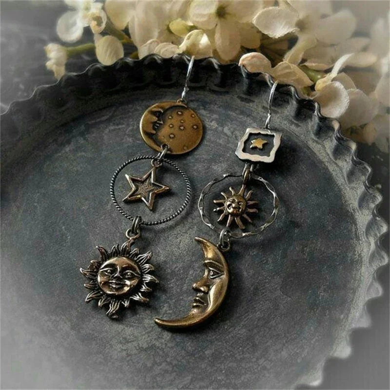 Boho Unique  Earrings For Women Handmade  Ancient Design Natural Drop Hook Earrings Mother Day Gift