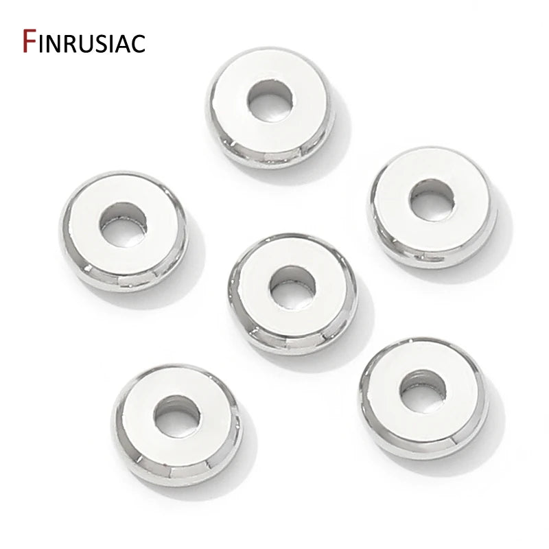 18K Gold Plated Brass Flat Spacer Beads For Bracelet Making Jewelry Fittings,Separators For Beads,DIY Jewellery Making Supplies