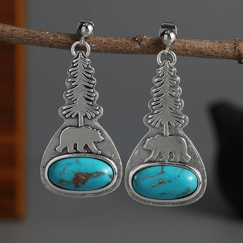 Boho Unique  Earrings For Women Handmade  Ancient Design Natural Drop Hook Earrings Mother Day Gift