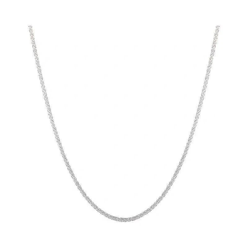 2023 New Popular Silver Colour Sparkling Clavicle Chain Choker Necklace For Women Fine Jewelry Wedding Party Birthday Gift