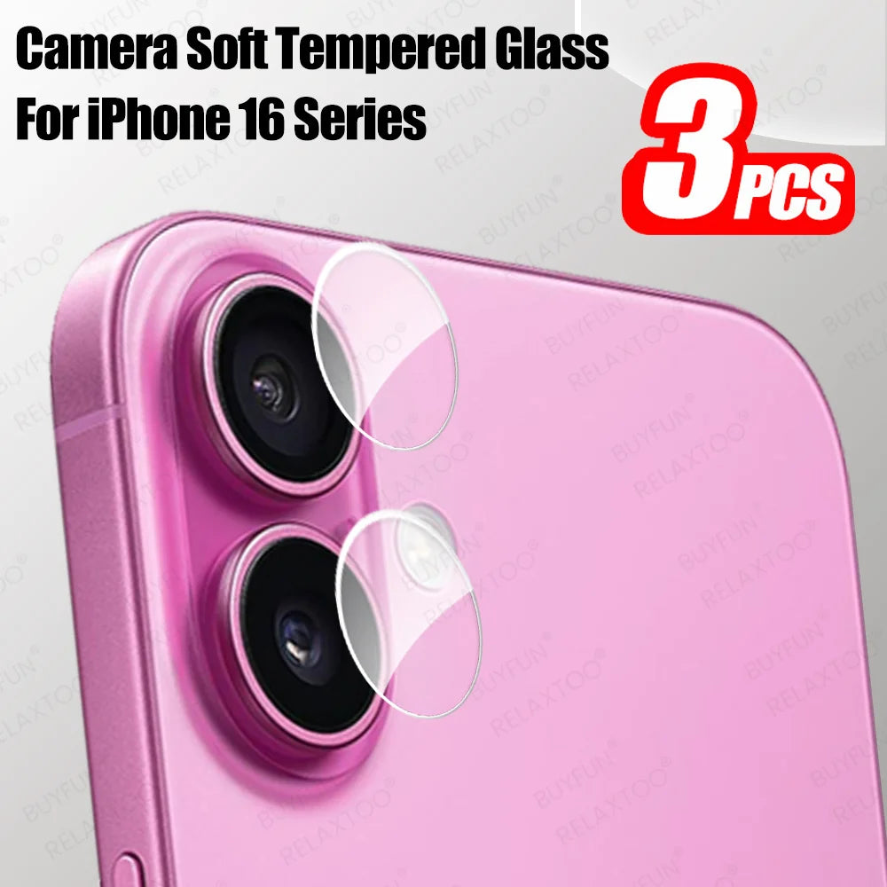 3 Sets Back Lens Tempered Glass For iPhone 16 Plus Camera Protector Aifon Iphon Ifone 16 Pro Max iPhone16 16Pro Rear Cover Film