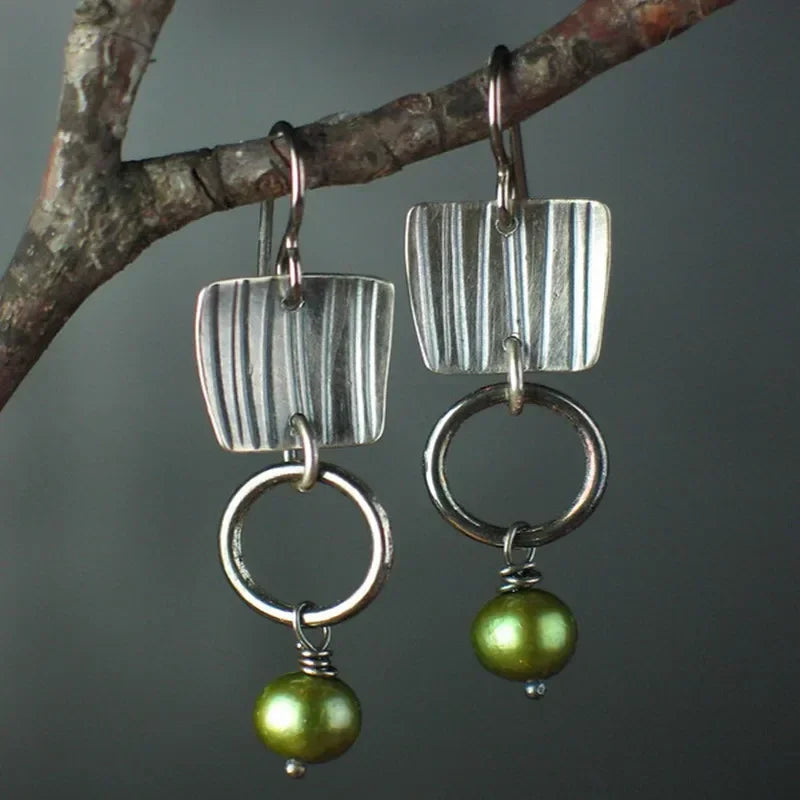 Boho Unique  Earrings For Women Handmade  Ancient Design Natural Drop Hook Earrings Mother Day Gift